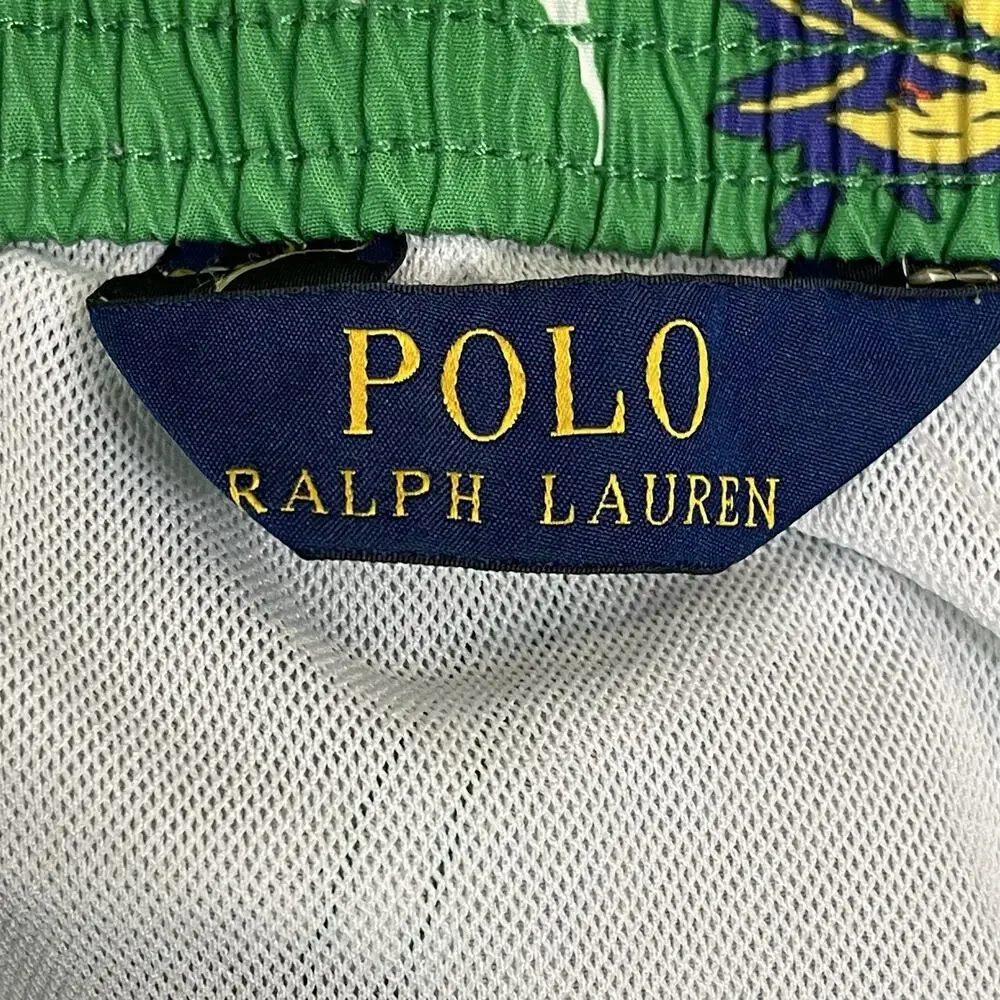 Polo‎ Ralph Lauren Short Mens L Green Hawaiian Traveler Lined Swim Trunk 5.5